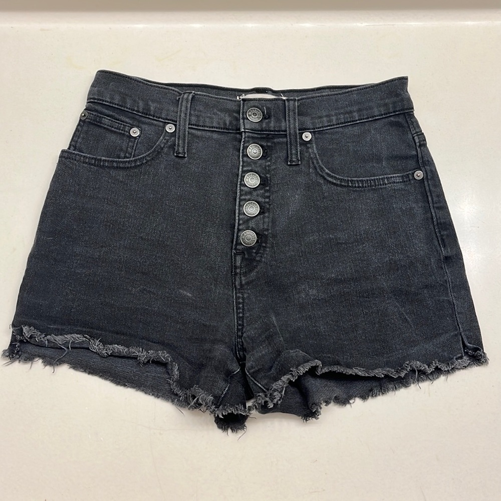 Black button fly Madewell shorts